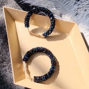 NWT Faux-Crystal Hoop Earrings